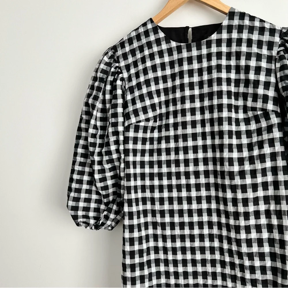 J. Crew Puff-Sleeve Mini Dress in Textured Plaid - Picture 6 of 10